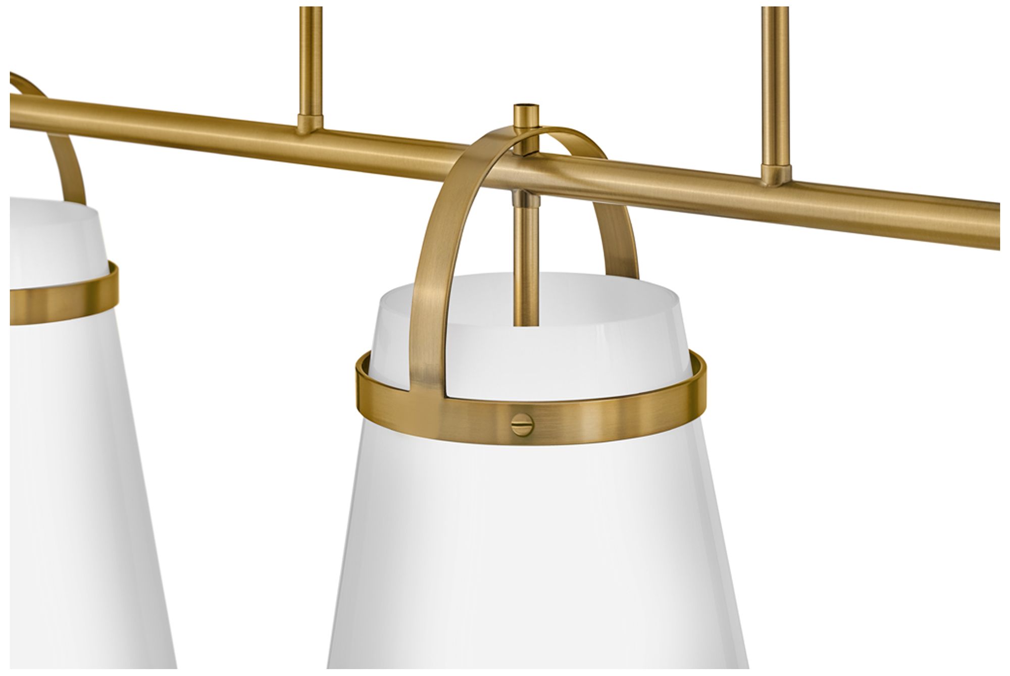 Lark Tori Chandelier Large Three Light Linear Chandelier Lacquered Brass