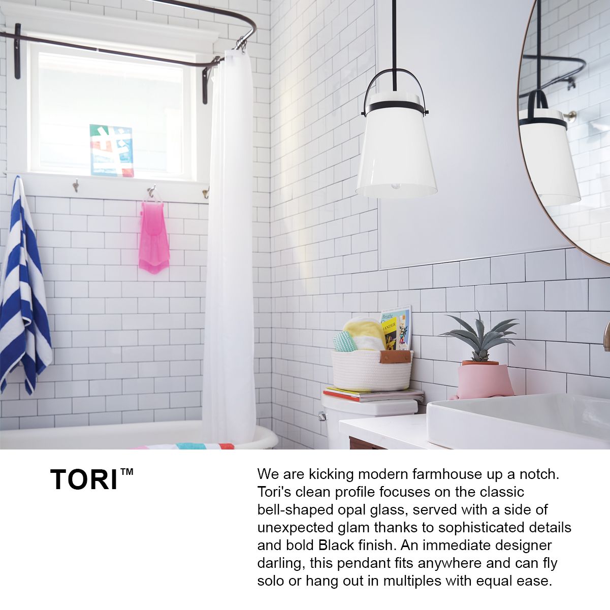 Image 5 Lark Tori Interior Small 1 Light Convertible Pendant 13.75" Black more views