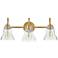 LARK VERA Medium Three Light Vanity Lacquered Brass