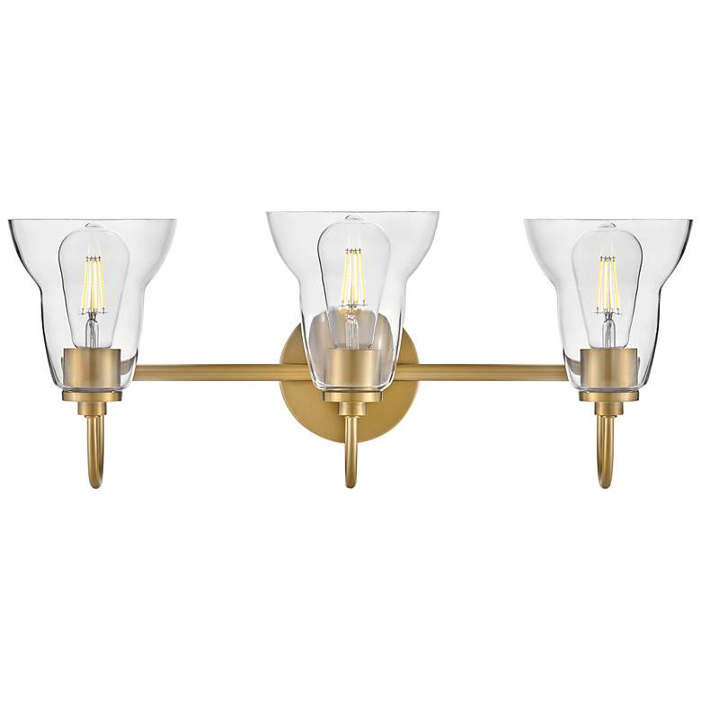 Image 2 LARK VERA Medium Three Light Vanity Lacquered Brass more views