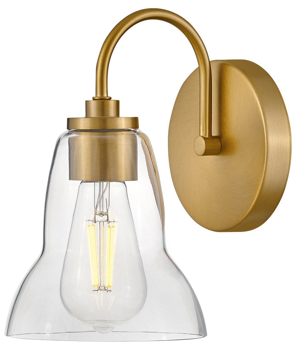 Lark Vera Small Single Light Vanity 9.75" Lacquered Brass