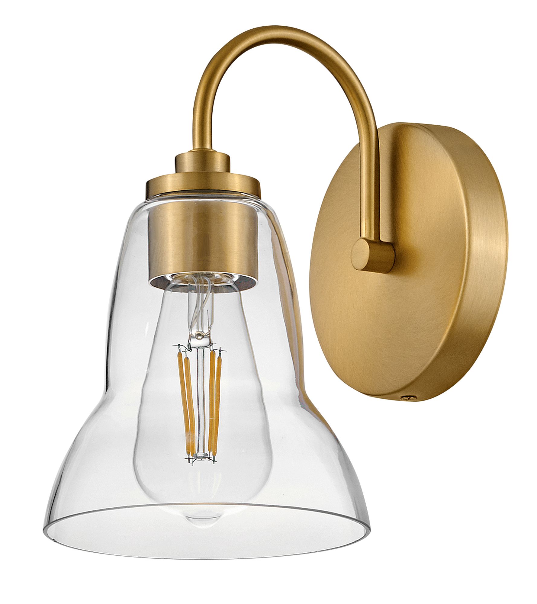 Image 3 Lark Vera Small Single Light Vanity 9.75" Lacquered Brass more views