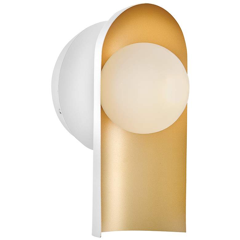 Image 1 Lark Zuri Interior Medium Single Light Sconce 6" Satin Off-White