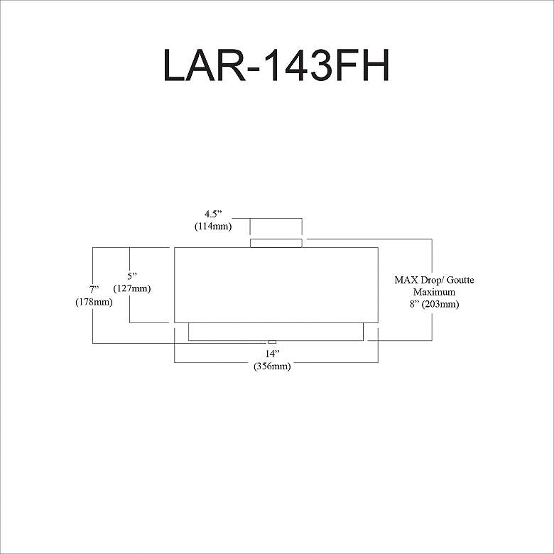 Image 3 Larkin 14" Wide White and Satin Chrome Drum Ceiling Light more views