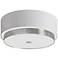 Larkin 20" Wide White and Satin Chrome Drum Ceiling Light