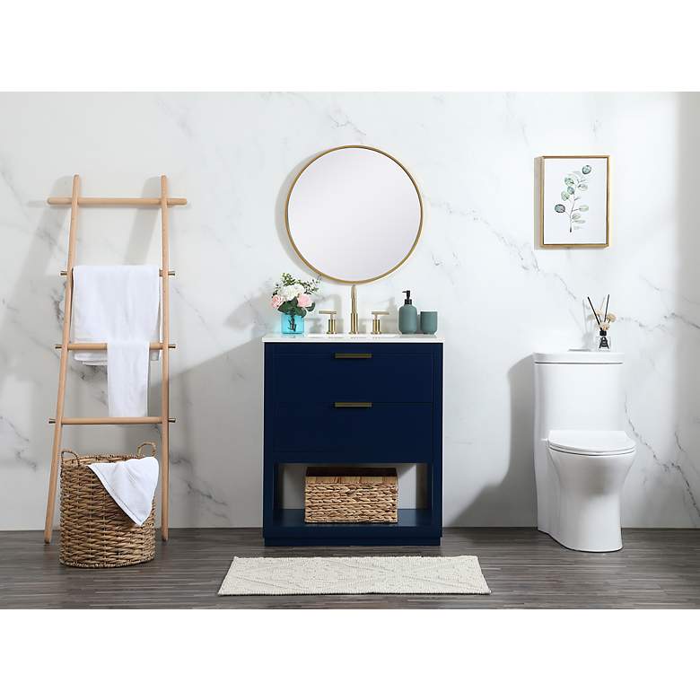 Image 6 Larkin 30" Wide Blue 2-Drawer Single Sink Bathroom Vanity more views