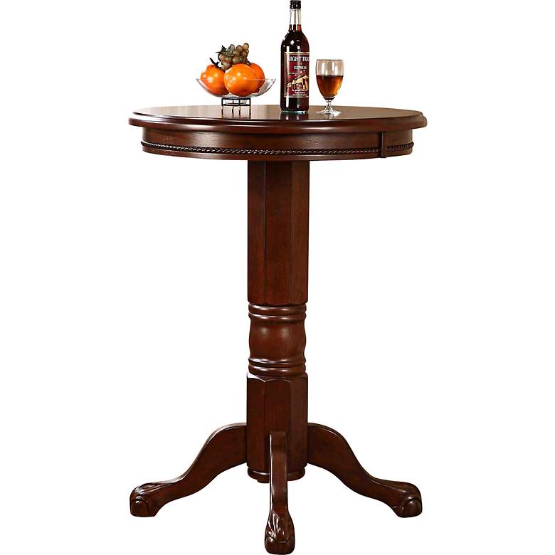 Image 1 Larosa 42 inch High Traditional Cherry Wood Bar Pub Table