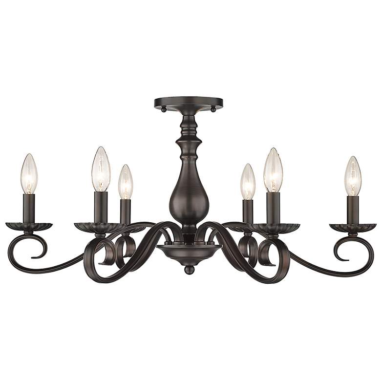 Image 3 Larrick 26 5/8" Wide Rubbed Bronze 6-Light Semi-Flush more views