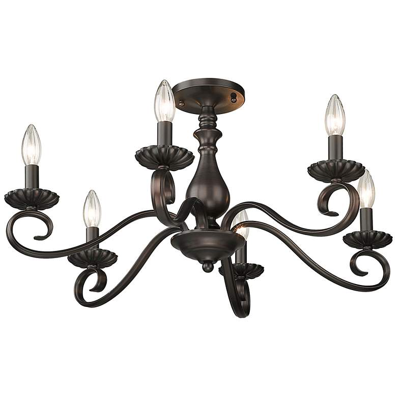 Image 4 Larrick 26 5/8" Wide Rubbed Bronze 6-Light Semi-Flush more views