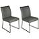 Larry Gray and Stainless Steel Dining Chairs Set of 2