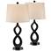 Lars Modern Twist Set of 2 Table Lamps with 9W LED Bulbs