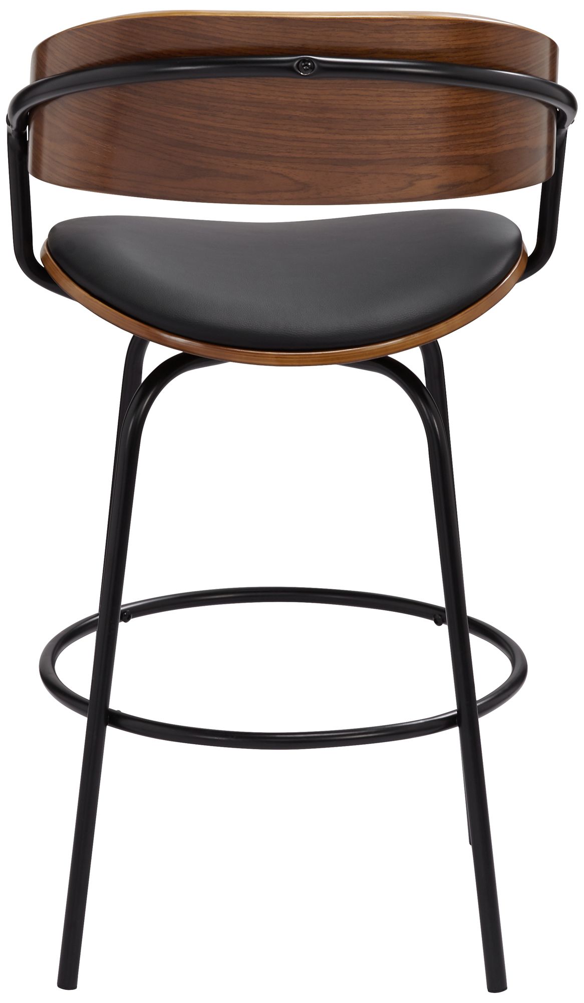 Larsen 26" Black Faux Leather Swivel Counter Stools Set of 2 in scene