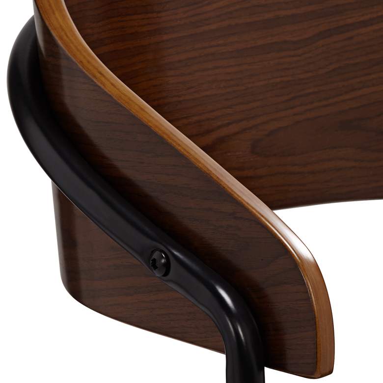Image 5 Larsen 26" High Black and Walnut Swivel Counter Stool more views