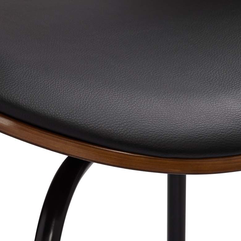 Image 6 Larsen 26" High Black and Walnut Swivel Counter Stool more views