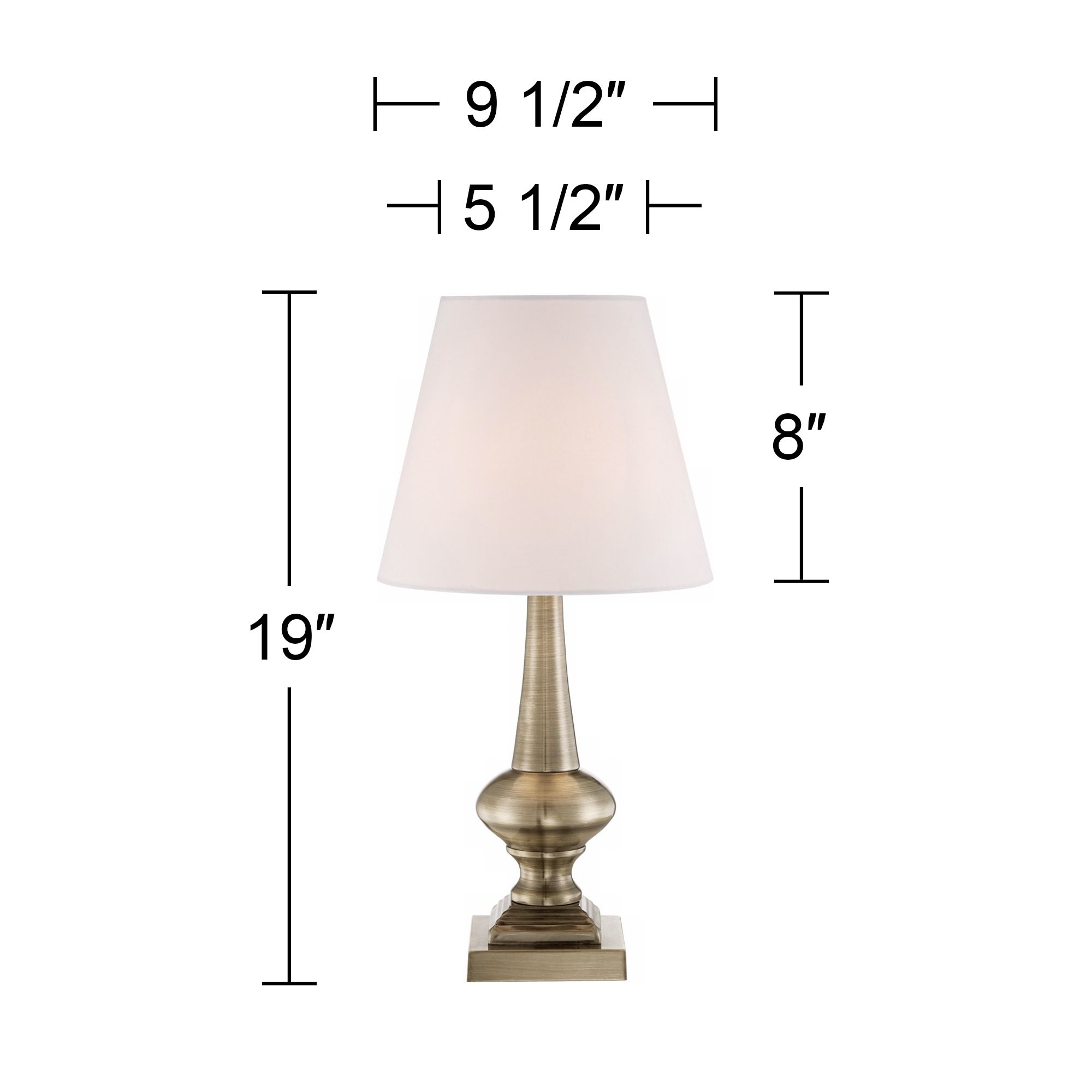 Image 5 Larson 18 1/2" High Antique Brass Touch On-Off Table Lamp more views