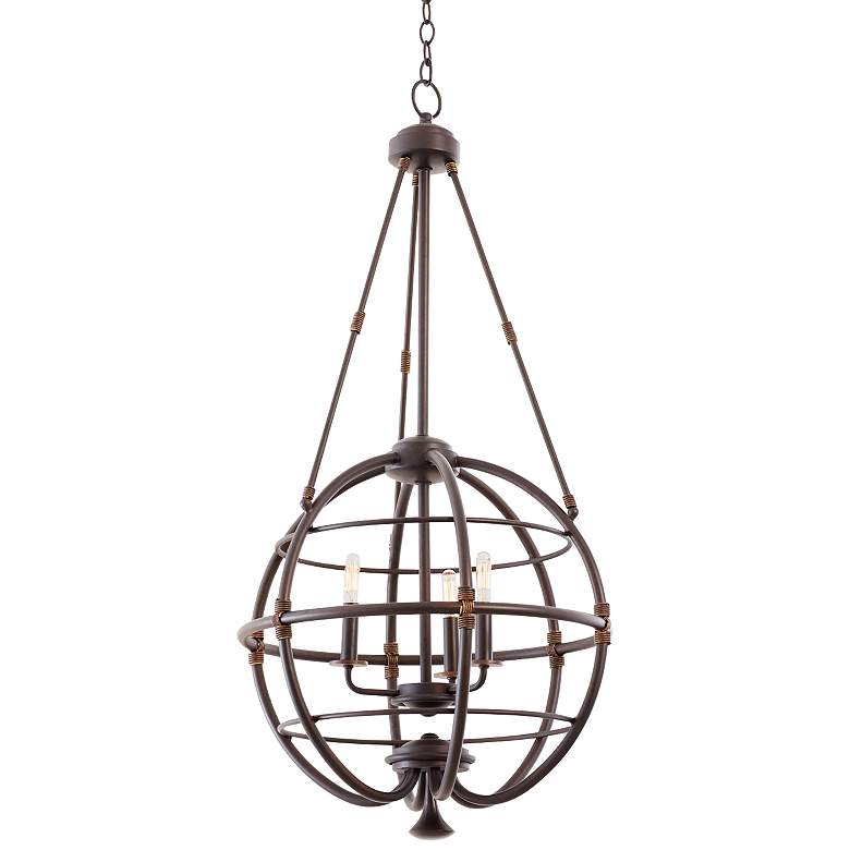 Image 2 Larson Tawny Port 20"W Forged Iron Open Cage Pendant