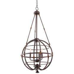 Larson Tawny Port 20&quot;W Forged Iron Open Cage Pendant