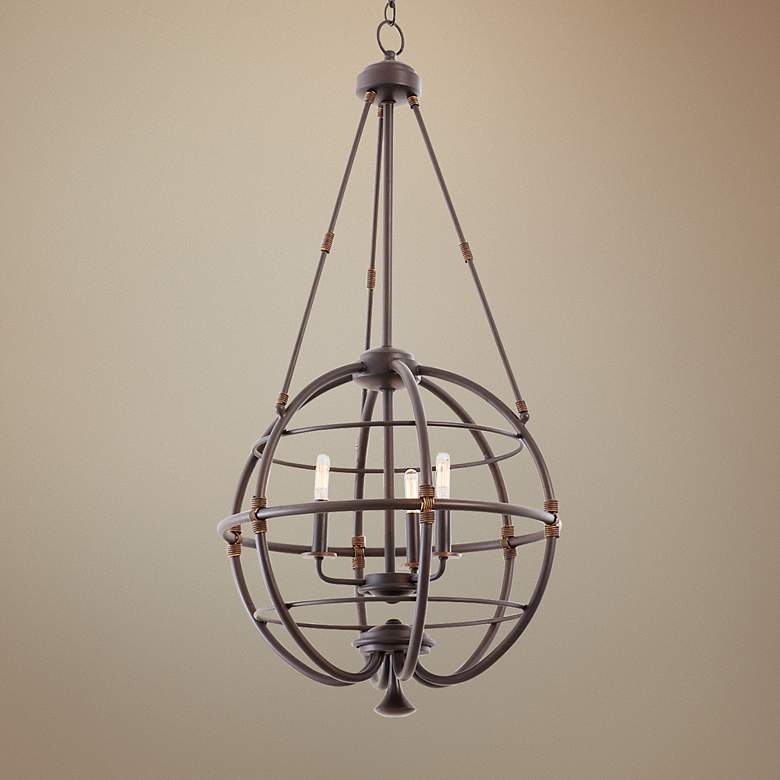 Image 1 Larson Tawny Port 20"W Forged Iron Open Cage Pendant