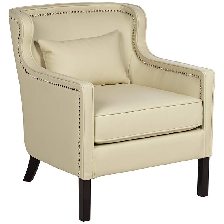 Image 1 Larue Cream Bonded Leather Accent Chair