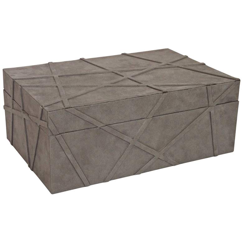 Image 1 Las Cruces 14" Wide Gray Suede Decorative Box