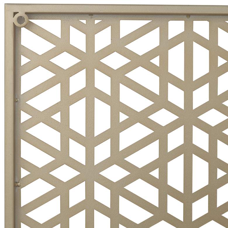 Image 4 Laser Cut Geometric Screen 24 inch Square Glossy Gold Wall Art more views