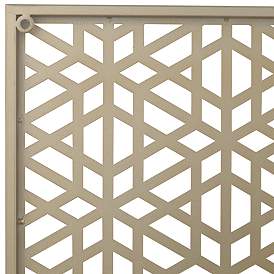 Image4 of Laser Cut Geometric Screen 24" Square Glossy Gold Wall Art more views