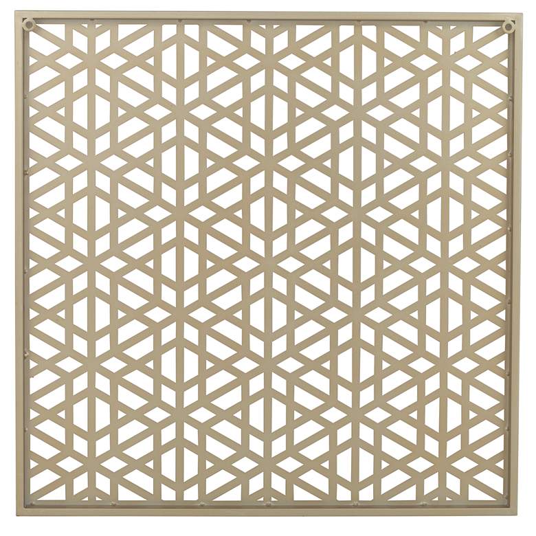 Image 6 Laser Cut Geometric Screen 24 inch Square Glossy Gold Wall Art more views