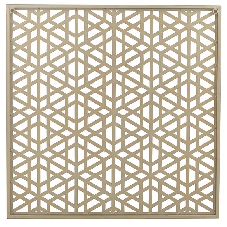 Image 6 Laser Cut Geometric Screen 24" Square Glossy Gold Wall Art more views