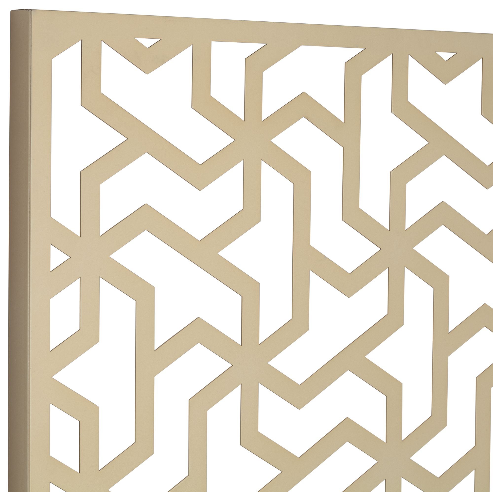 Image 3 Laser Cut Puzzle Screen 24" Square Champagne Gold Wall Art more views