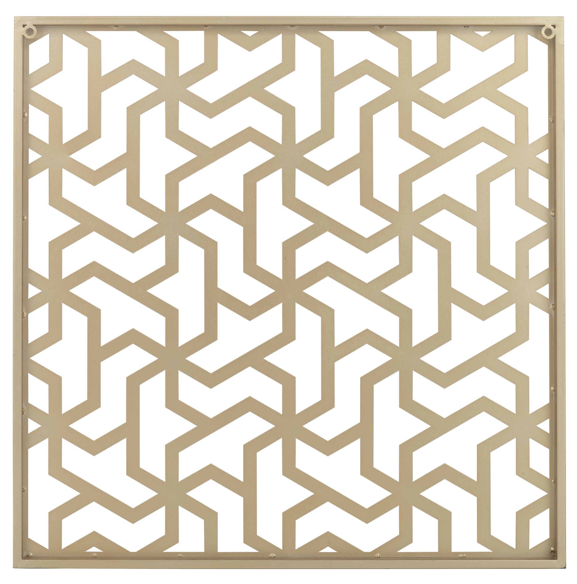 Image 6 Laser Cut Puzzle Screen 24" Square Champagne Gold Wall Art more views