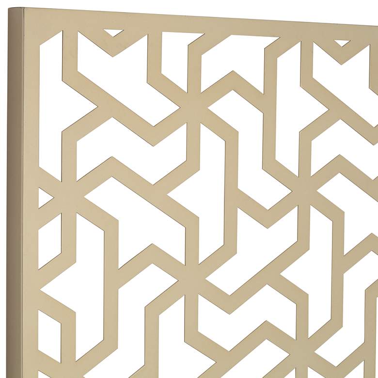 Image 3 Laser Cut Puzzle Screen 24" Square Glossy Gold Wall Art more views