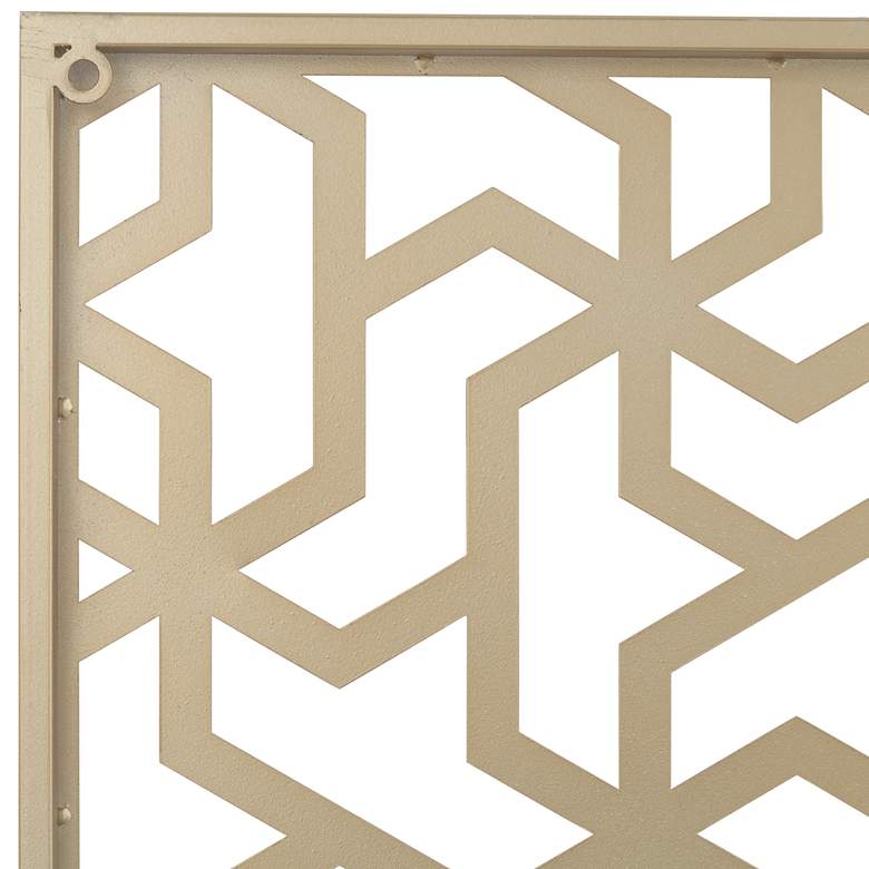 Image 4 Laser Cut Puzzle Screen 24" Square Glossy Gold Wall Art more views