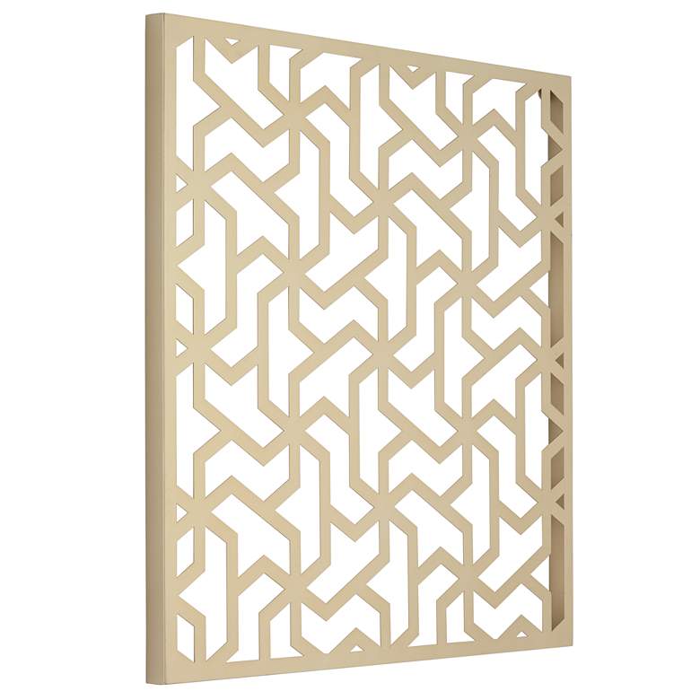 Image 5 Laser Cut Puzzle Screen 24" Square Glossy Gold Wall Art more views