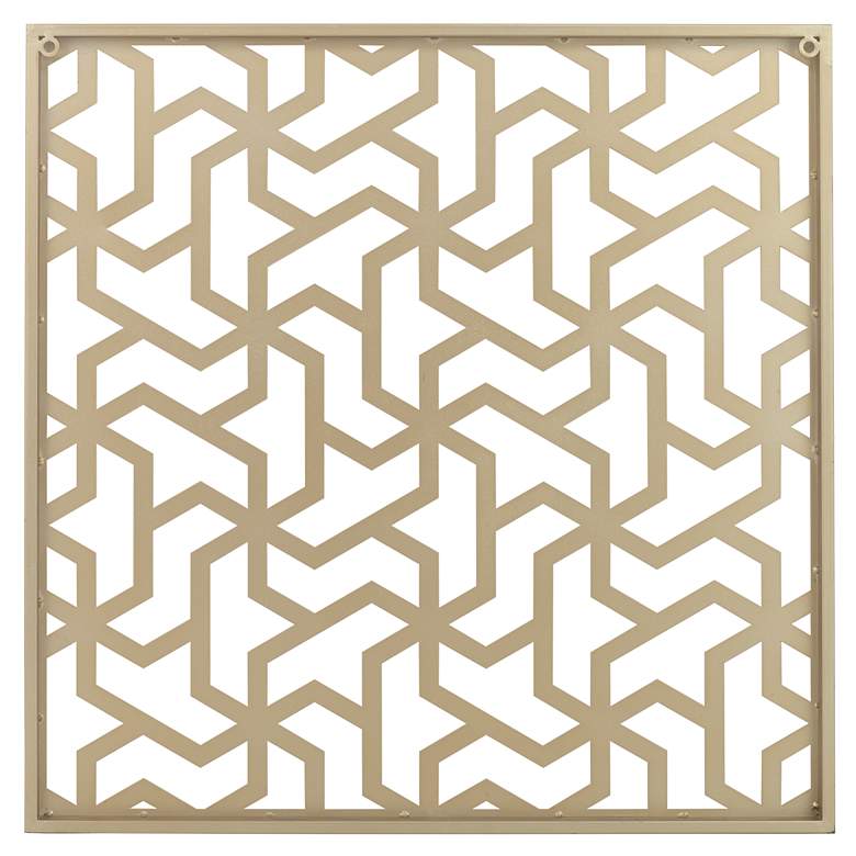 Image 6 Laser Cut Puzzle Screen 24" Square Glossy Gold Wall Art more views