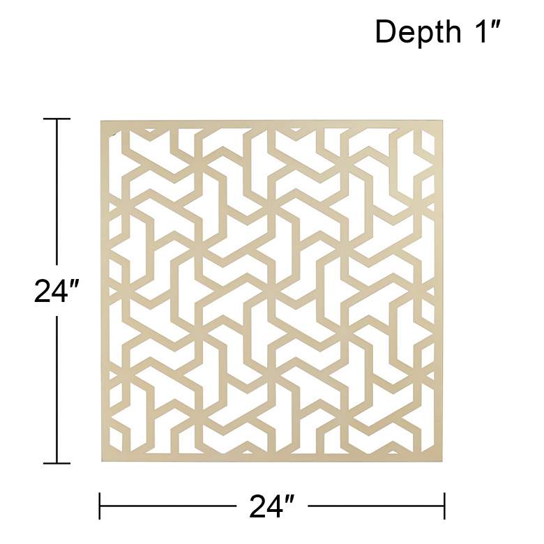 Image 7 Laser Cut Puzzle Screen 24" Square Glossy Gold Wall Art more views