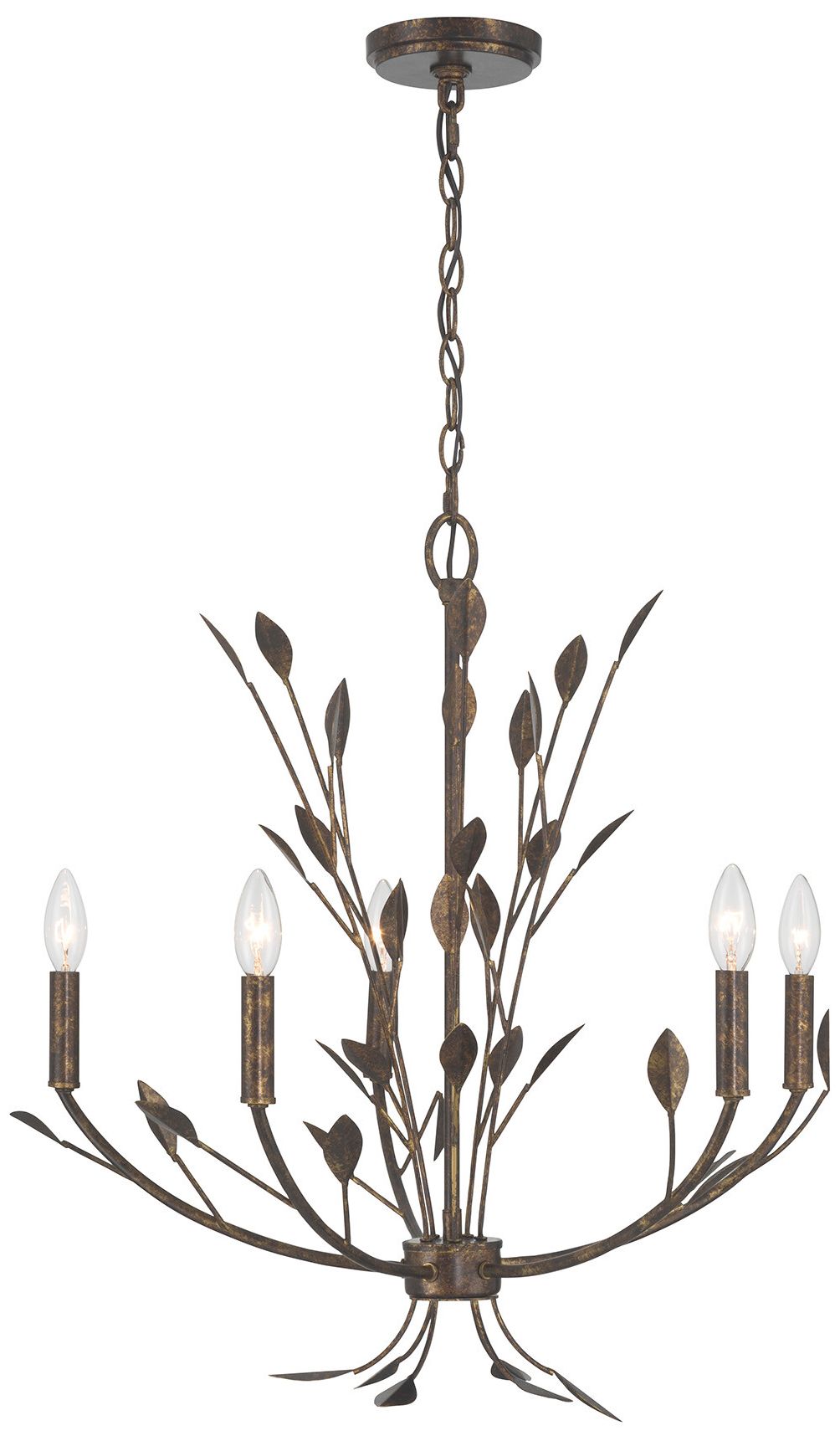 Laska 5-Light Chandelier in Enchanted Bronze by Breegan Jane
