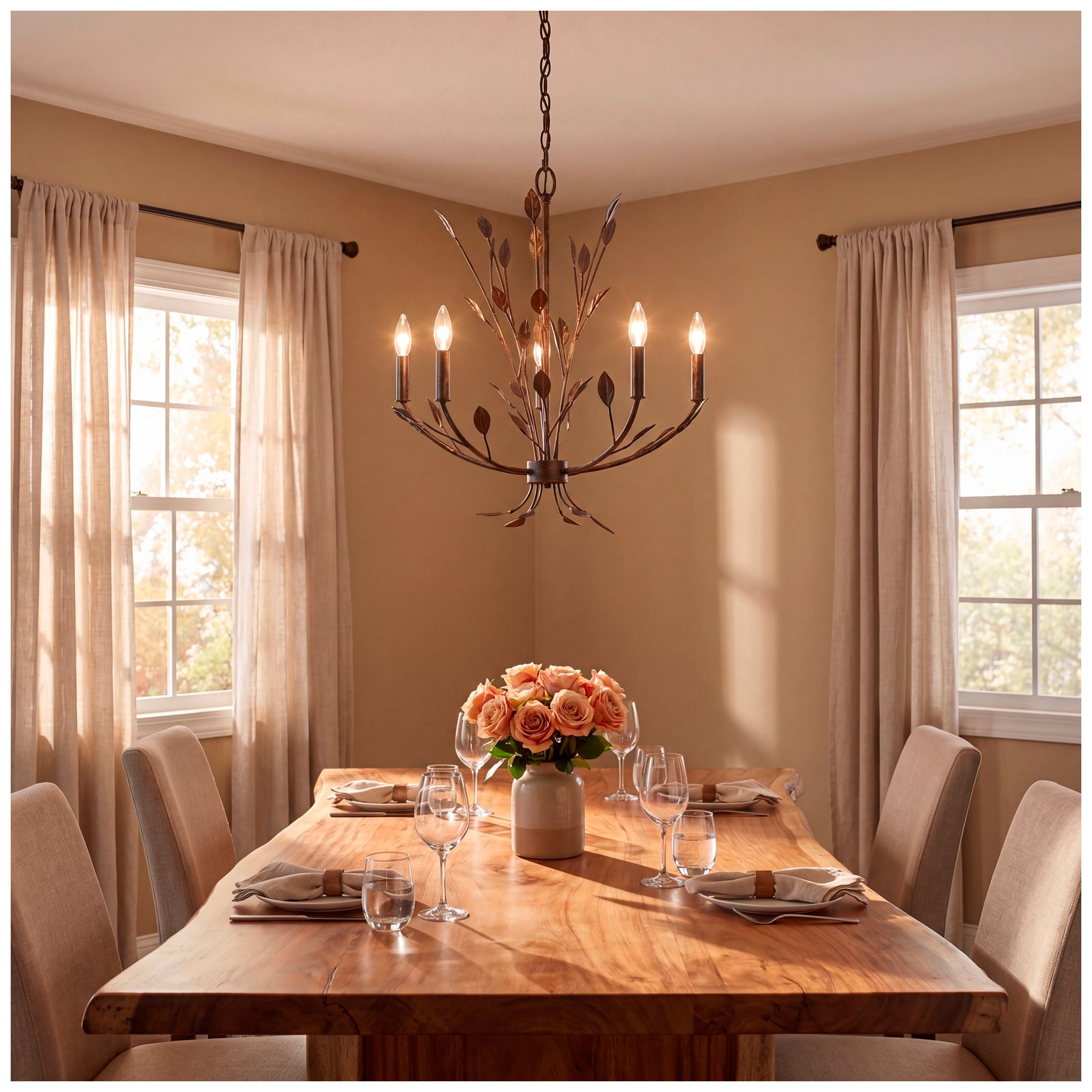 Laska 5-Light Chandelier in Enchanted Bronze by Breegan Jane