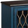 3_Lassie 28"W Antique Blue and Brown Wood 2-Door Accent Table more views