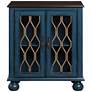5_Lassie 28"W Antique Blue and Brown Wood 2-Door Accent Table more views