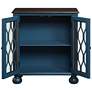 6_Lassie 28"W Antique Blue and Brown Wood 2-Door Accent Table more views