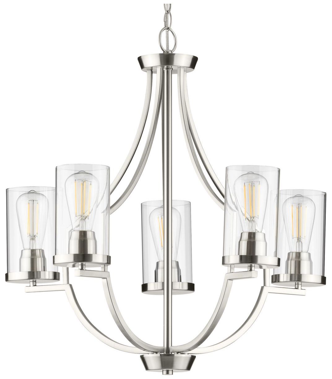 Lassiter Collection Five-Light Clear Glass Chandelier Light