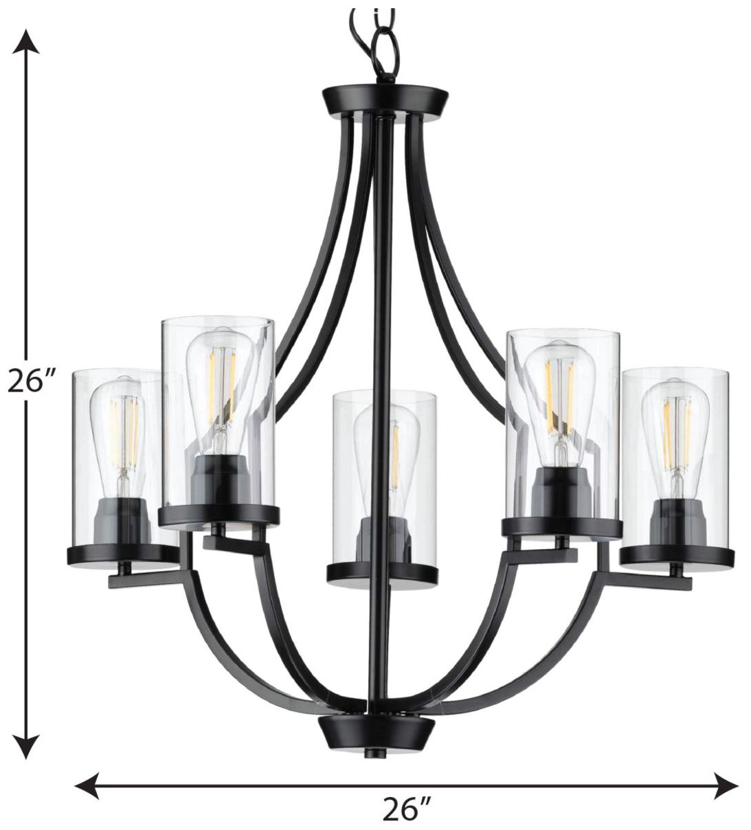 Image 4 Lassiter Collection Five-Light Clear Glass Chandelier Light more views