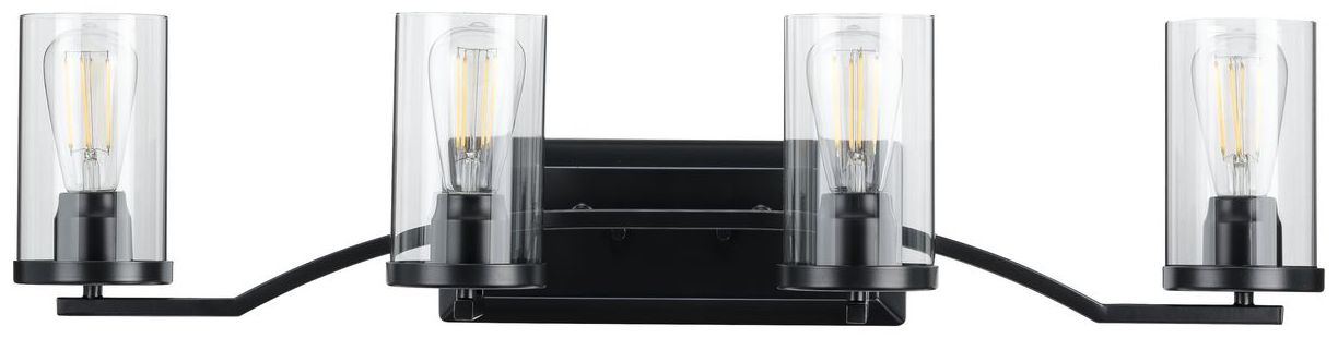 Lassiter Collection Four-Light Clear Glass Modern Bath Vanity Light