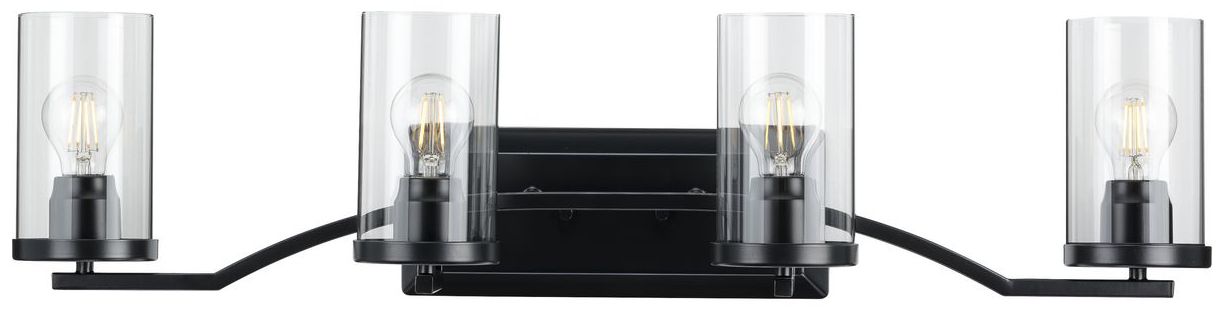 Image 3 Lassiter Collection Four-Light Clear Glass Modern Bath Vanity Light more views