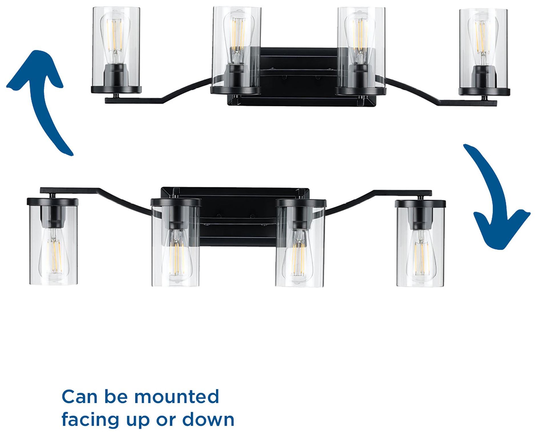 Image 5 Lassiter Collection Four-Light Clear Glass Modern Bath Vanity Light more views