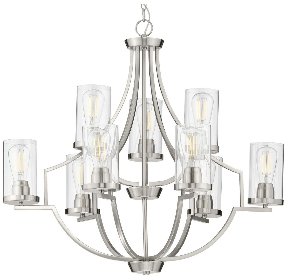 Lassiter Collection Nine-Light Clear Glass Chandelier Light
