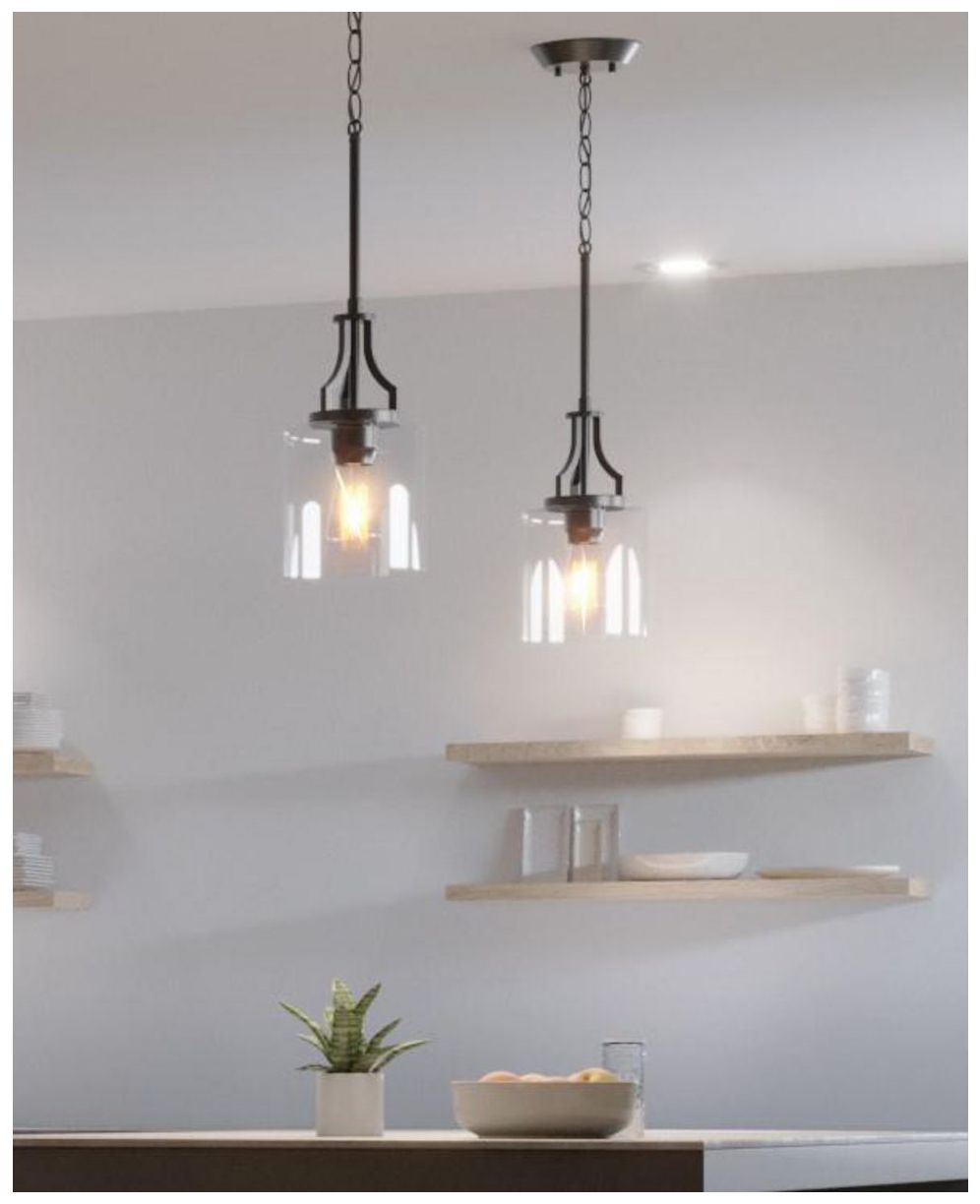 Image 2 Lassiter Collection One-Light Clear Glass Pendant Light more views