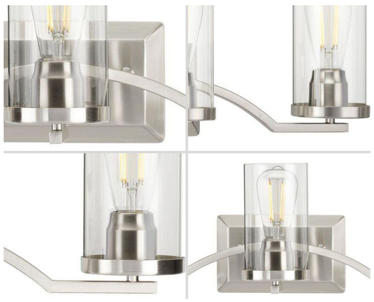 Image 5 Lassiter Collection Three-Light Clear Glass Modern Bath Vanity Light more views