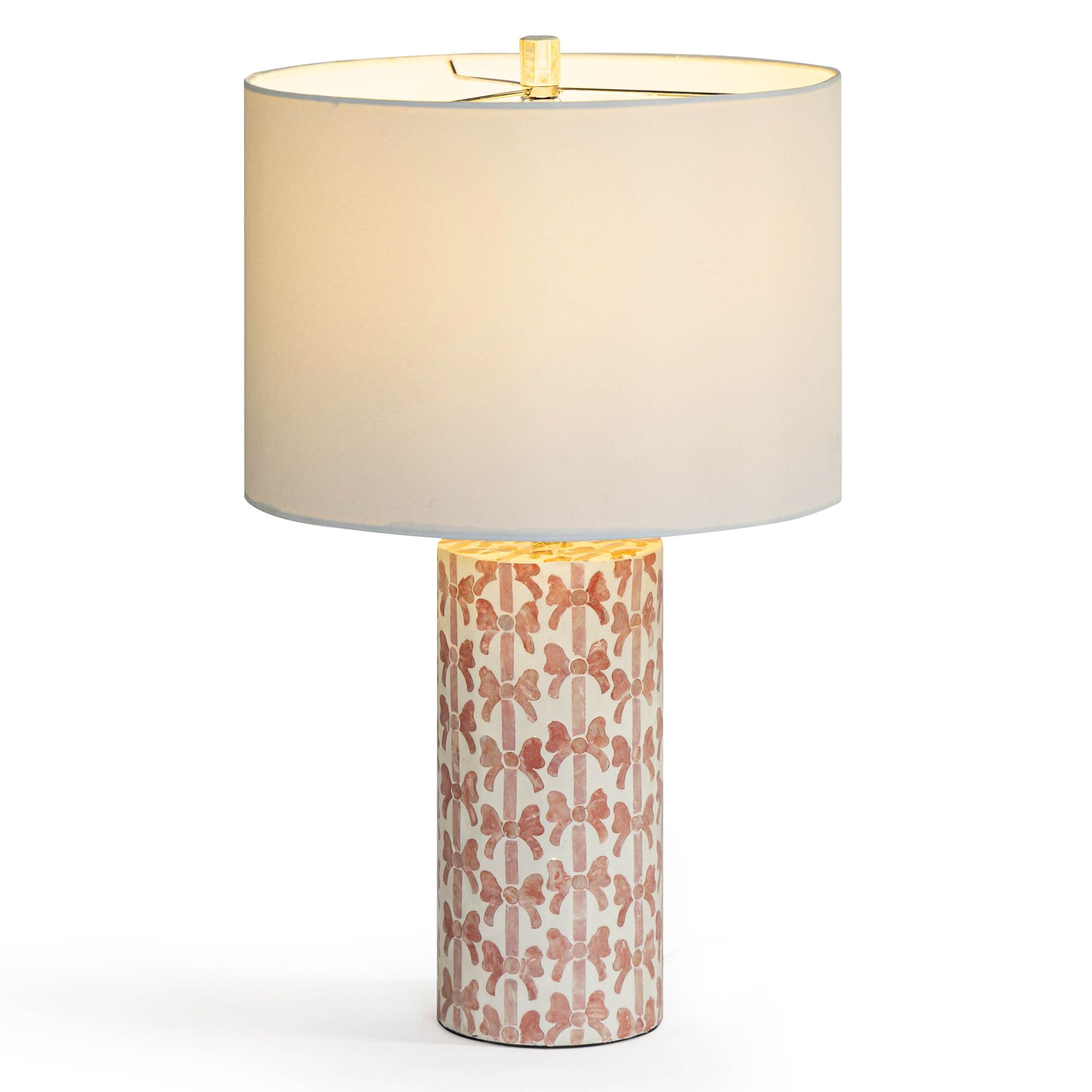 Image 2 Lassy Pink Ribbon Capiz Shell Table Lamp more views