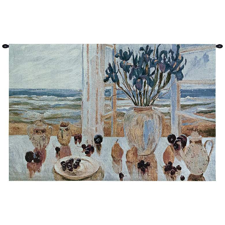 Image 1 Late Afternoon Irises 53 inch Wide Wall Tapestry
